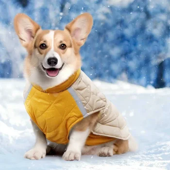 Зимняя одежда для домашних собак, теплая шуба для собак с хлопковой подкладкой, одежда для щенков, Светоотражающий жилет для домашних животных, куртка для маленьких, средних и крупных собак