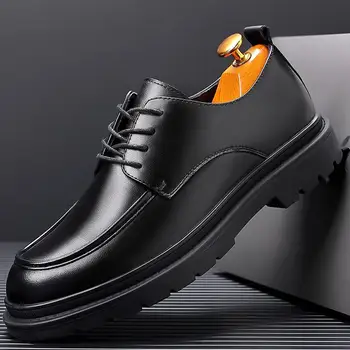 Осенний парикмахер Мужская обувь Для мальчиков в британском стиле Ретро, кожаная обувь с большой головой, мужская деловая официальная одежда, костюм, повседневная обувь Y