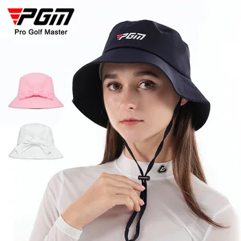 Женская кепка для гольфа PGM, Впитывающая пот, Женская Рыбацкая Шляпа с бантом Для отдыха, Удобная Регулируемая Ветрозащитная Веревочная Кепка MZ051