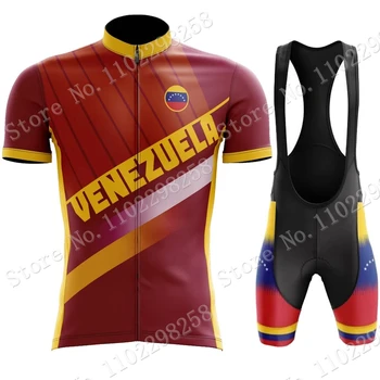 Комплект Майки для велоспорта ВЕНЕСУЭЛЫ 2023, Летняя Национальная одежда для велоспорта, рубашки для шоссейных велосипедов, костюм, Велосипедный нагрудник, шорты, майо для MTB, одежда для велоспорта