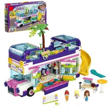 Xingliwei Carpool Совместимый автобус Строительные блоки для автомобилей Развивающие игрушки для мальчиков и девочек Праздничные подарки и рождественские подарки