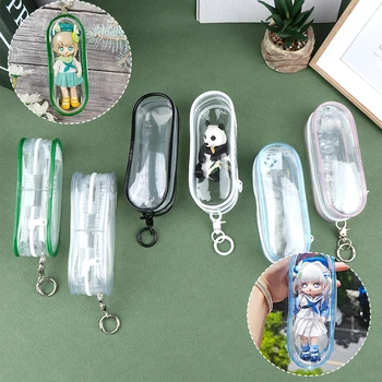 Сумка для показа мини-аниме-куклы, прозрачный кошелек, брелок для ключей, подвеска, Органайзер, Губная помада, сумка для хранения наушников, чехол-кошелек