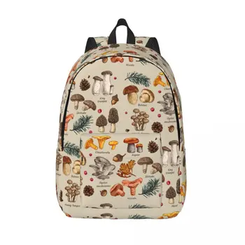 Осенняя тема, винтажный рюкзак с грибами для дошкольников, школьный рюкзак для учащихся начальных классов, рюкзак для сбора съедобных грибов, рюкзак для дневного пребывания