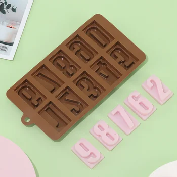 1ШТ Силиконовые цифры Шоколадная форма Печенье Холодная 3D Цифровая форма Помадка Для выпечки тортов Желе Конфеты Кондитерские изделия DIY Инструменты для украшения