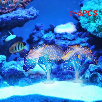 1-5 шт. Светящиеся аквариумные растения Создают красивый подводный пейзаж, безопасный для рыб, Светящиеся искусственные растения для аквариума