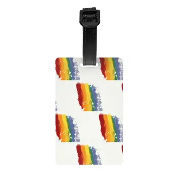 Изготовленная на заказ радужная багажная бирка ЛГБТ для защиты конфиденциальности, Багажные бирки гей-парада, этикетки для дорожных сумок, чемодан