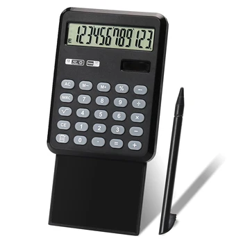Портативный базовый калькулятор для рукописного ввода с блокнотом для письма, настольный карманный калькулятор из 12 цифр для офиса, домашней школы, черный