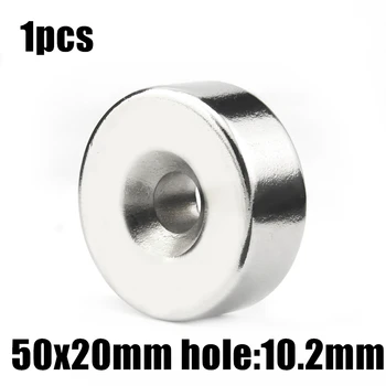 1шт 50x20 мм Отверстие: 10 мм Суперпрочные Круглые Неодимовые Кольцевые Магниты С Потайной Головкой Редкоземельный N35