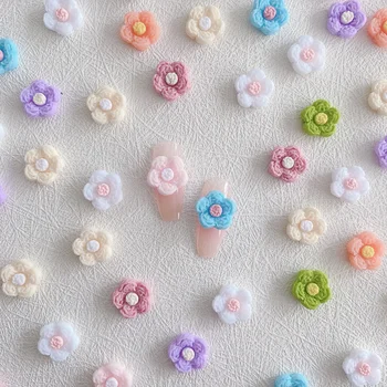 30шт 3D Новых милых мини-светящихся шерстяных цветочных подвесок для дизайна ногтей, украшения для ногтей из смолы, аксессуары для маникюра, украшения для ногтей, сделай сам