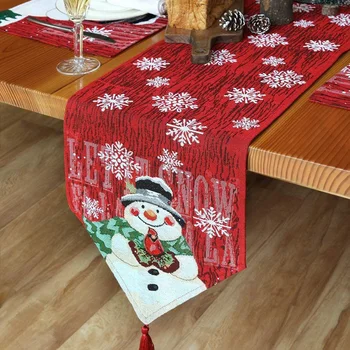 Настольная дорожка в виде снеговика для кухни, столовой, Рождественский декор для домашней вечеринки, декор стола