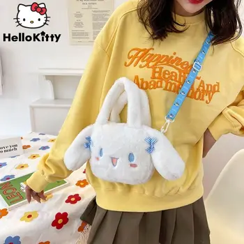 Sanrio Милая сумка через плечо Hello Kitty Melody для женщин с рисунком Каваи Lotso, Плюшевая сумка через плечо, Сумочка с мишкой Пухом, Сумки для милых девочек
