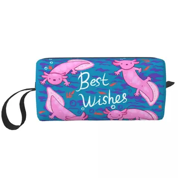 Дорожная Сумка Для Туалетных Принадлежностей Axolotl Kawaii Salamander Animal Cosmetic Makeup Organizer Женские Сумки Для Хранения Косметики Dopp Kit Case Box