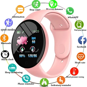 Смарт-часы D18 Pro для мужчин и женщин, Bluetooth браслет для фитнес-трекера, спортивные часы для измерения сердечного ритма, артериального давления, детские умные часы для IOS Android