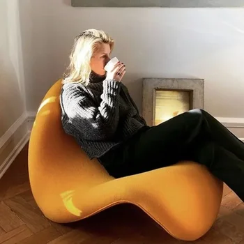 Скандинавский Дизайнерский Ленивый диван-шезлонг с сетчатым диваном-креслом Red Tongue в стиле постмодерн для проживания в семье