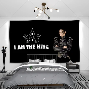 Музыкальный бар Michael Jackson I AM THE KING Декоративный Гобеленовый баннер Флаг, висящий на стене в гостиной