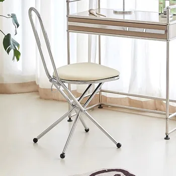 Кожаный Металлический Обеденный стул, складной Походный Винтажный стул, Походные скандинавские шезлонги, Salle Manger Мебель для спальни Home