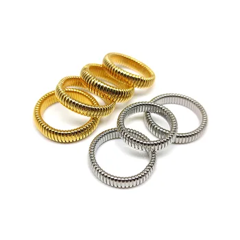 Простое эластичное кольцо из нержавеющей стали, роскошные кольца из титановой стали для мужчин и женщин