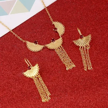 Золотой Цвет Эфиопские Ювелирные Наборы Ожерелье Серьги Для Женщин Эритрея Habesha Африки Невесты Свадебный Набор