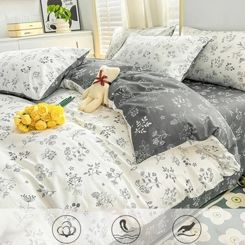 Стеганое одеяло MissDeer King Size для дома housse de couette, Мягкое стеганое одеяло из чистого хлопка, постельное белье в цветочек