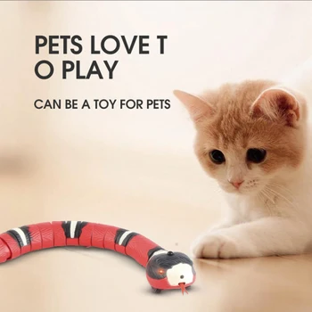Интеллектуальные Сенсорные Интерактивные игрушки для кошек-змей, Электрические игрушки для кошек, Зарядка через USB, аксессуары для кошек, игрушки для домашних собак, Игровая игрушка
