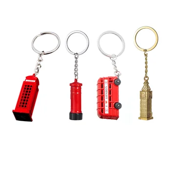 Набор брелоков в лондонской тематике Лондонский брелок для ключей Брелок для автобуса Телефонная будка Почтовый ящик Брелок для ключей Сувениры Набор брелоков,