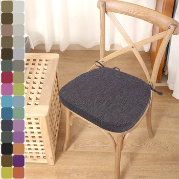 Нескользящие подушки для сидения, мягкая подушка для стула с завязками, дышащий чехол, Съемная подушка для сидения для кухни / столовой / офиса /сада
