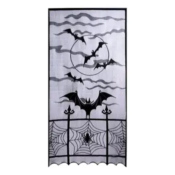 Занавеска для дверного проема на Хэллоуин 40 X 82 дюйма, занавески из паутины, черное кружево, черное кружево, абажур на Хэллоуин, декор из каминной ткани