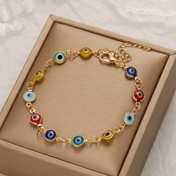 модный Браслет Для женщин с Регулируемыми металлическими цепочками красного и синего цвета Lucky Riches Jewelry Gifts LL230629