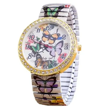 Роскошный женский эластичный браслет с бабочкой, кварцевые наручные часы, аксессуары для женщин, женские часы, бесплатная доставка montre
