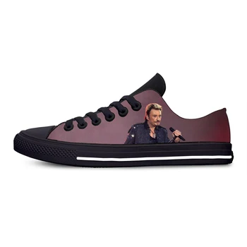 Рок-звезда Джонни Холлидей, музыкальный певец, модная повседневная тканевая обувь с низким берцем, легкие дышащие мужские и женские кроссовки с 3D принтом