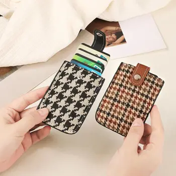 Выдвижная сумка для карт в виде собачьей клыка, карман для карт, короткий кошелек в корейском стиле, клатч из искусственной кожи, держатели для карт, клатч для женщин