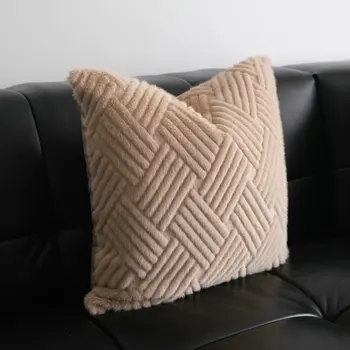 Креативные современные подушки из искусственного меха Норки, украшение дивана в гостиной, Наволочка, Плюшевый однотонный чехол для подушки стула