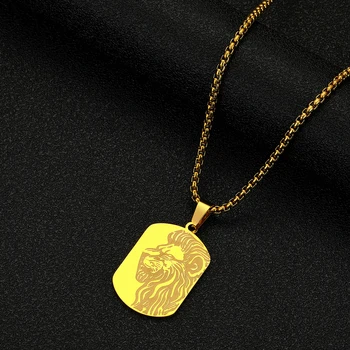 Хип-хоп Лев Ожерелье с подвеской в виде животного Ожерелья из нержавеющей стали для мужчин Аксессуары Вечерние украшения
