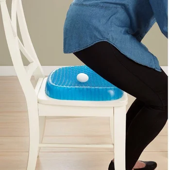 Гелевая подушка сиденья Силиконовый охлаждающий коврик TPE, подушка сиденья толщиной в соты для снятия давления при болях в спине, летний ледяной коврик