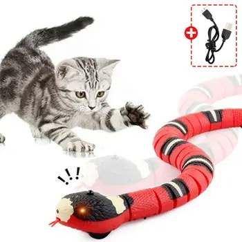 Smart Sensing Cat Toys Интерактивные Автоматические Электронные Игрушки Snake Cat Teaser Для Игр В помещении Игрушка для Котенка USB Перезаряжаемая для Кошек Котенок