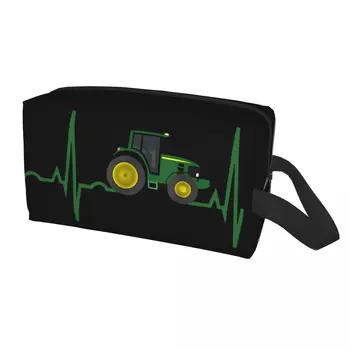 Косметичка Tractor Heartbeat для женщин, косметический органайзер для путешествий, Милые сумки для хранения туалетных принадлежностей
