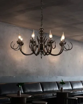 Светильники в стиле ЛОФТ Индастриал в ностальгическом американском ретро стиле Бар Ресторан Магазин барбекю Чугунный фонарь в форме капли