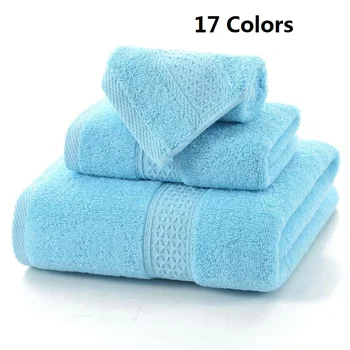17 Цветов, Наборы банных полотенец для лица и рук, Впитывающие хлопок, Толстые Полотенца для ванной Комнаты, Набор полотенец для взрослых и детей