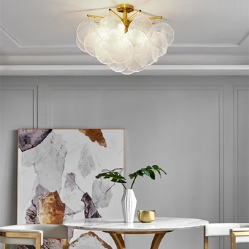 Современная роскошная стеклянная светодиодная люстра из металла для гостиной, центрального стола, столовой, спальни, домашнего декора, светильников, подвесных ламп