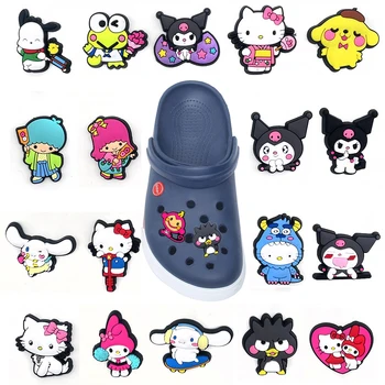 Одиночная распродажа, 1 шт. Новые брелоки для обуви Sanrio, Аксессуары из ПВХ, украшение для обуви своими руками для Croc JIBZ, Подарки на Рождество для детей