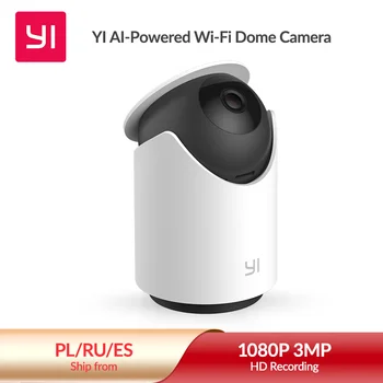 YI Camera 1080P Wifi Dome Camera FHD С функцией распознавания лиц, камера наблюдения с автоматическим переключением на 360 °, Беспроводная IP-безопасность ночного видения