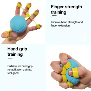 Тренажер для восстановления рук Мяч для тренировки силы захвата рук с эластичной силиконовой подставкой для пальцев для восстановления рук