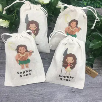 персонализируйте сумки Luau для девочек и мальчиков на любом языке. Сумки Moana favor вдохновлены. Сумки с настраиваемыми именами. Гавайская вечеринка