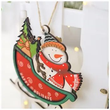 Рождественский деревянный орнамент, Подвеска с деревянными вырезами, стиль Санта-Клауса, катание на санях для рождественской семейной праздничной вечеринки