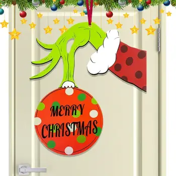 Дверная табличка с Рождеством Христовым, Атмосферные причудливые Деревянные указатели на пальцах, Сезонные декорации для рождественской елки, Дверей, оконных перил, стен