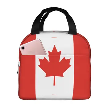 Сумка для ланча с канадским флагом, сумка-холодильник, Переносная термоизолированная коробка для работы, учебы, пикника, путешествий, кемпинга, офиса для мужчин, женщин, детей