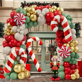 Рождественский набор воздушных шаров, подарочная коробка-трость, Набор для украшения вечеринки по случаю Дня рождения воздушными шарами, декоративные украшения
