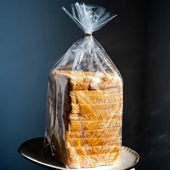 100 шт./лот Пластиковые пакеты для тостов, хлеба, пищевой Прозрачный упаковочный пакет для машины для приготовления пончиков и круассанов, герметичный пакет для подарков для вечеринок