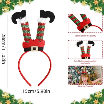 Мультяшные рождественские повязки, Рождественская шляпа, повязка для ног Санта-Клауса, Рождественские подарки для девочек, повязка на голову, Рождественский декор