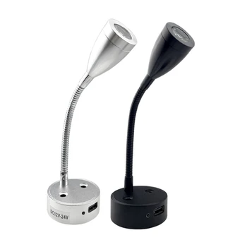 Настенный светильник для чтения со светодиодной подсветкой для лодок, сенсорные переключатели с USB-портом, прочный